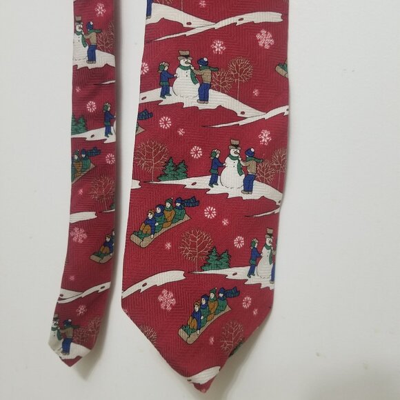 EUC textured red wintery silk Milano tie - Picture 1 of 6